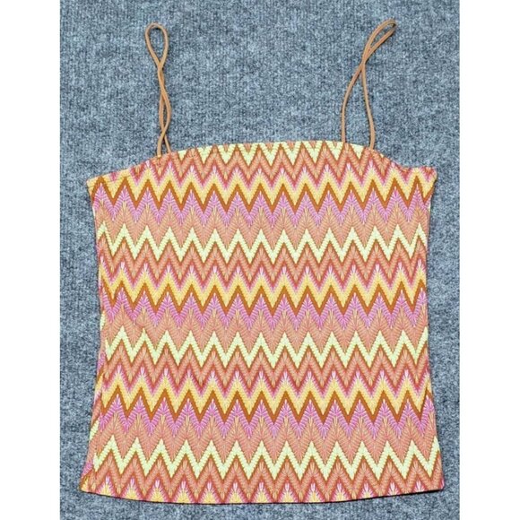 Rue21 Tube Tank Top Womens S Multicolor Chevron Sleeveless Straps Stretch New - Picture 1 of 9